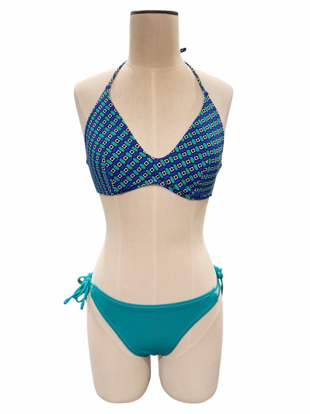 ECHO New York Villa Tile Scoop Top and Caribbean Sea Double Side Tie Bottoms